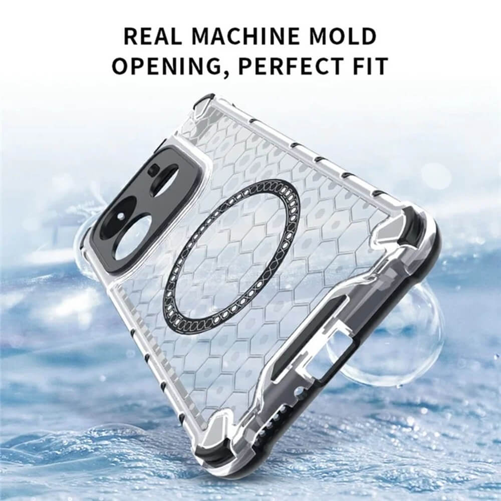 Techsuit Xiaomi Redmi Note 14 5G Honeycomb Shield MagSafe Σκληρή Θήκη με Πλαίσιο Σιλικόνης - White