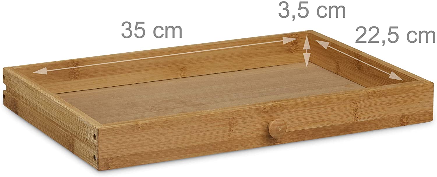 Relaxdays Δοχείο Αποθήκευσης Ψωμιού με Συρόμενο Μπροστινό Καπάκι και Συρτάρι - Natural - 4052025202309