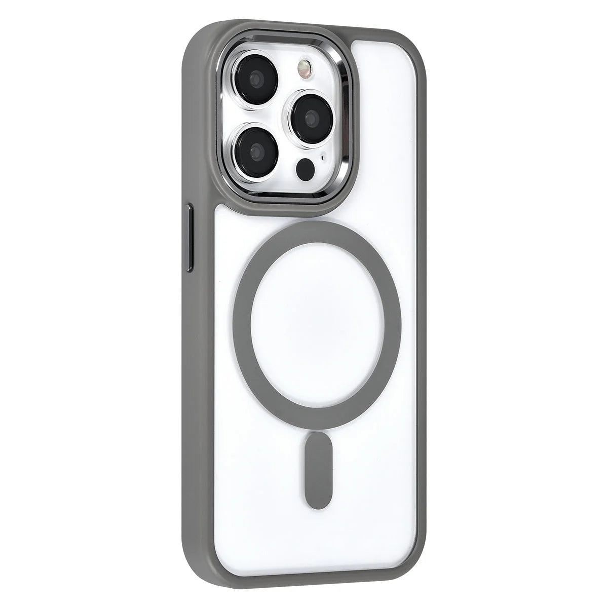 Tuniq iPhone 15 Pro - MagSafe Σκληρή Θήκη με Πλαίσιο Σιλικόνης - Γκρι / Διάφανη