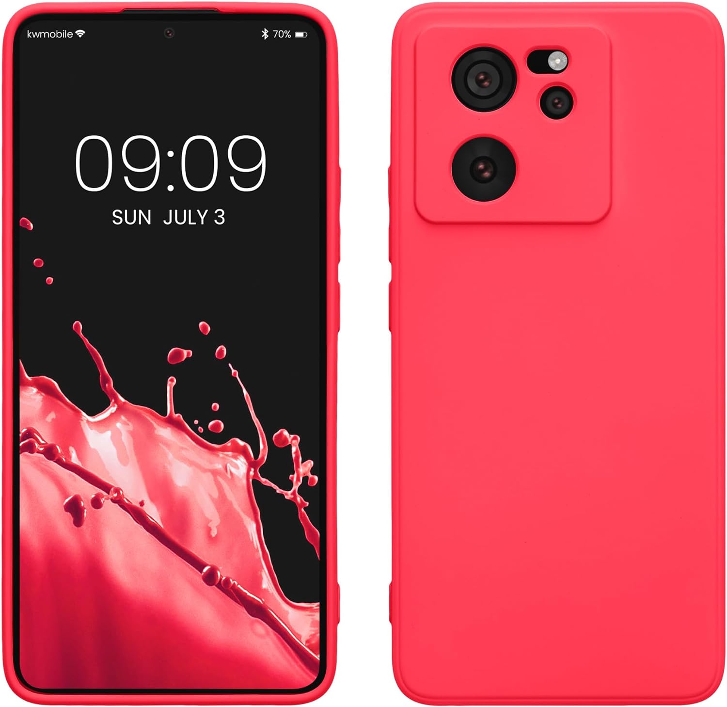 KW Xiaomi 13T / 13T Pro Λεπτή Θήκη Σιλικόνης Rubberized TPU - Neon Pink