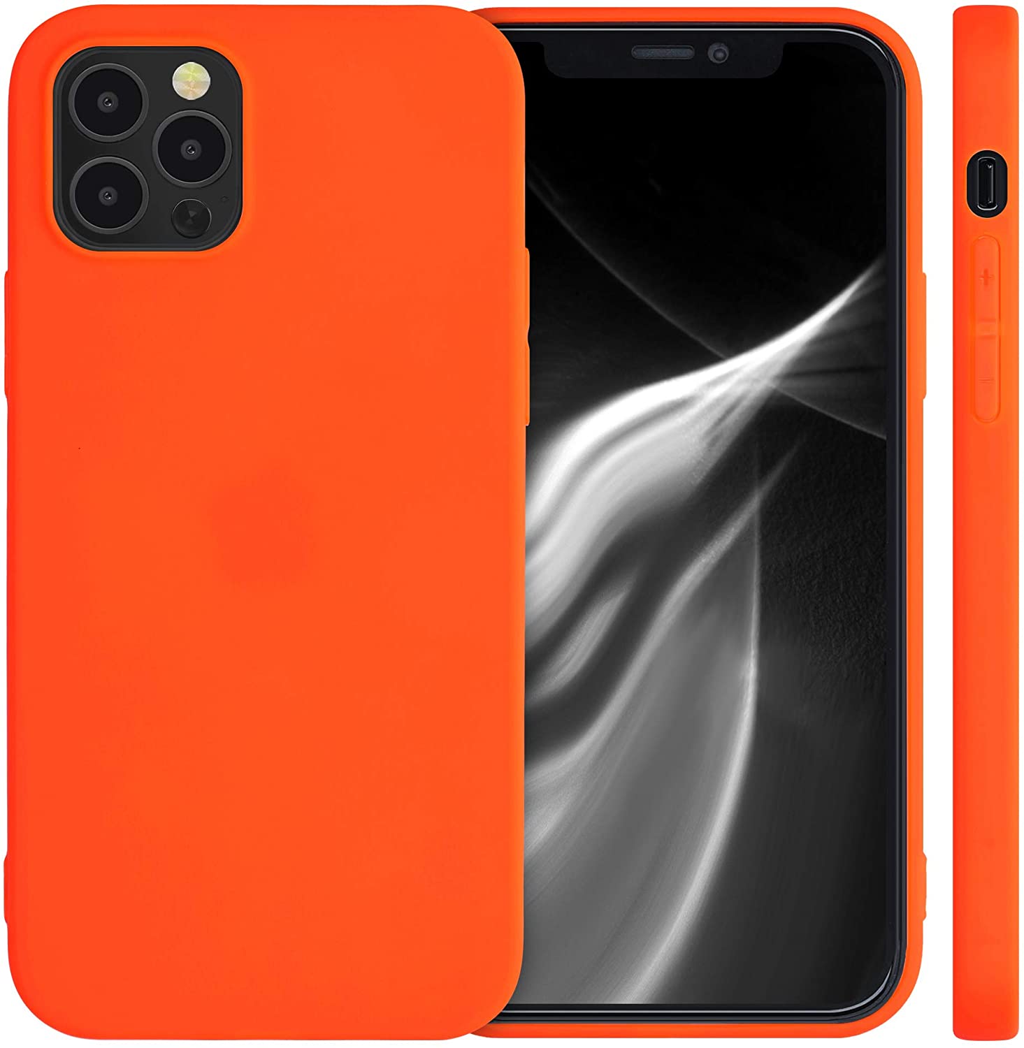 KW iPhone 12 / iPhone 12 Pro Θήκη Σιλικόνης TPU - Neon Orange - 53939.69