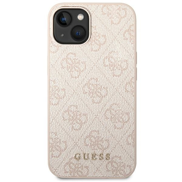 Guess iPhone 14 4G Saffiano Θήκη με Επένδυση Συνθετικού Δέρματος - Pink - GUHCP14SG4GFPI
