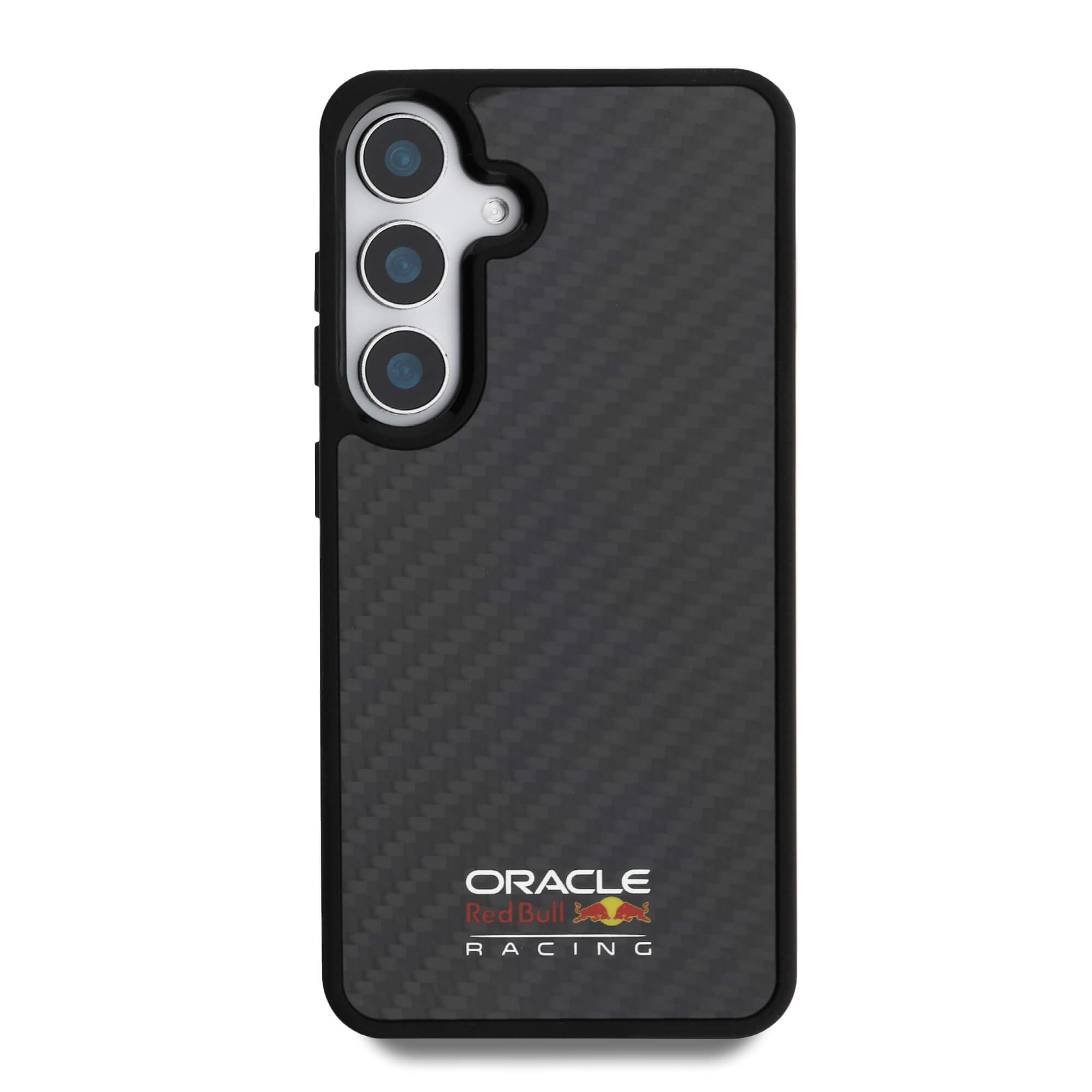 Red Bull Samsung Galaxy S25 - Real Carbon Fiber Shiny Logo - MagSafe Σκληρή Θήκη με Πλαίσιο Σιλικόνης - Black - RBHMS25S24CFILSK