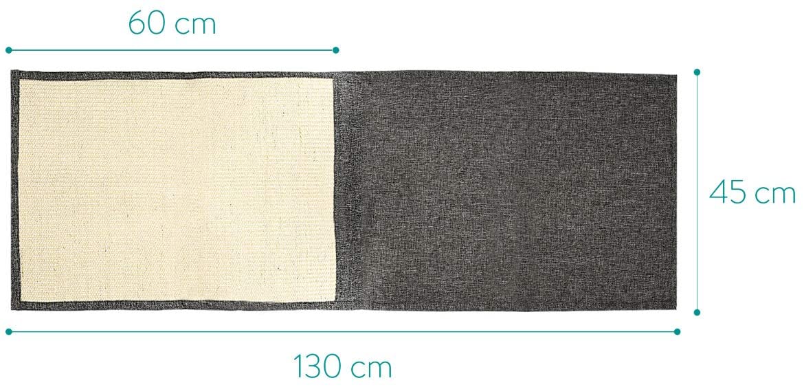 Navaris Cat Scratch Armrest Organiser Προστατευτικό Καναπέ από Γρατζουνιές Γάτας - 130 x 45 cm - Dark Grey - White - 48412.19.02