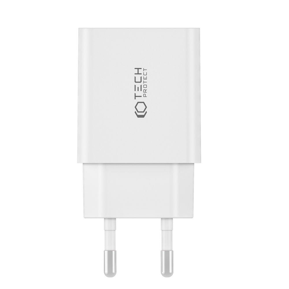 Tech-Protect NC30W QC3.0 Οικιακός Φορτιστής Γρήγορης Φόρτισης με 1 Θύρα Type C και 1 Θύρα USB - White