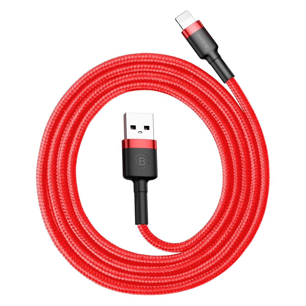 Baseus Kevlar Lightning Quick Charge Cable - Υψηλής Ταχύτητας Καλώδιο Lightning Γρήγορης Φόρτισης 2.4A 1M - Red - CALKLF-B09