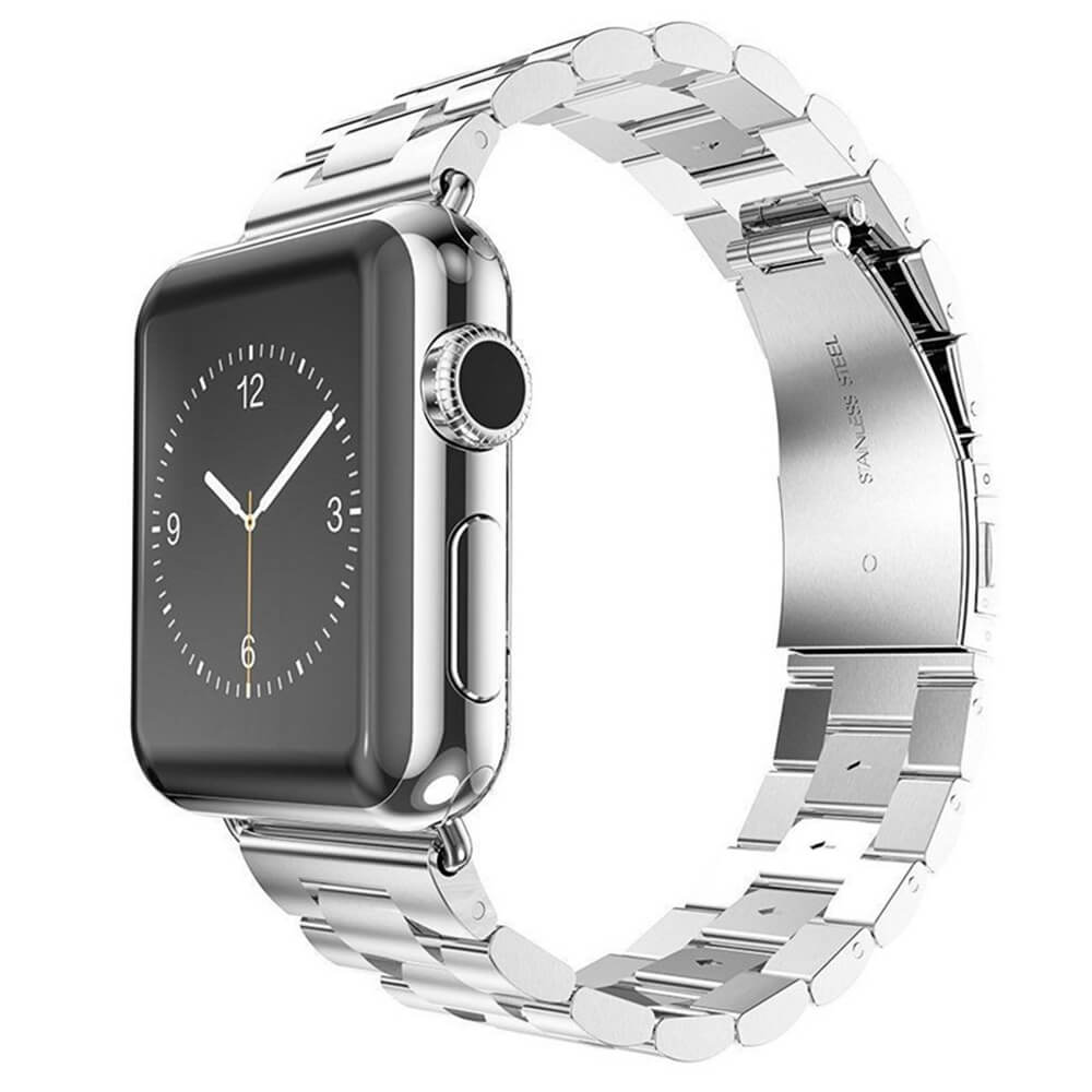 Techsuit Λουράκι Apple Watch 2/3/4/5/6/7/8/9/10/11 - SE (1/2/3) - 38/40/41/42mm Watchband W036 Μπρασελέ από Ανοξείδωτο Ατσάλι - Silver