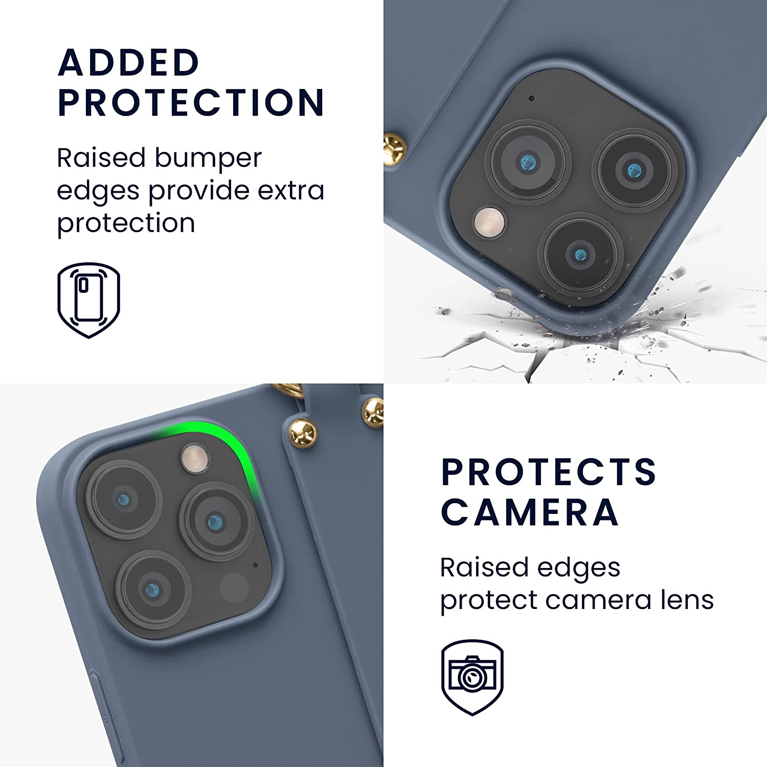 KW iPhone 13 Pro Max Θήκη Σιλικόνης TPU με Λουράκι και Finger Holder - Slate Grey - 56427.202