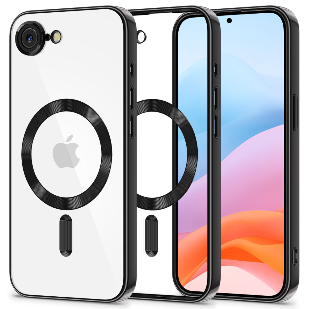 Tech-Protect iPhone 16e MagFlex Θήκη Σιλικόνης TPU με MagSafe - Διάφανη / Shiny Black