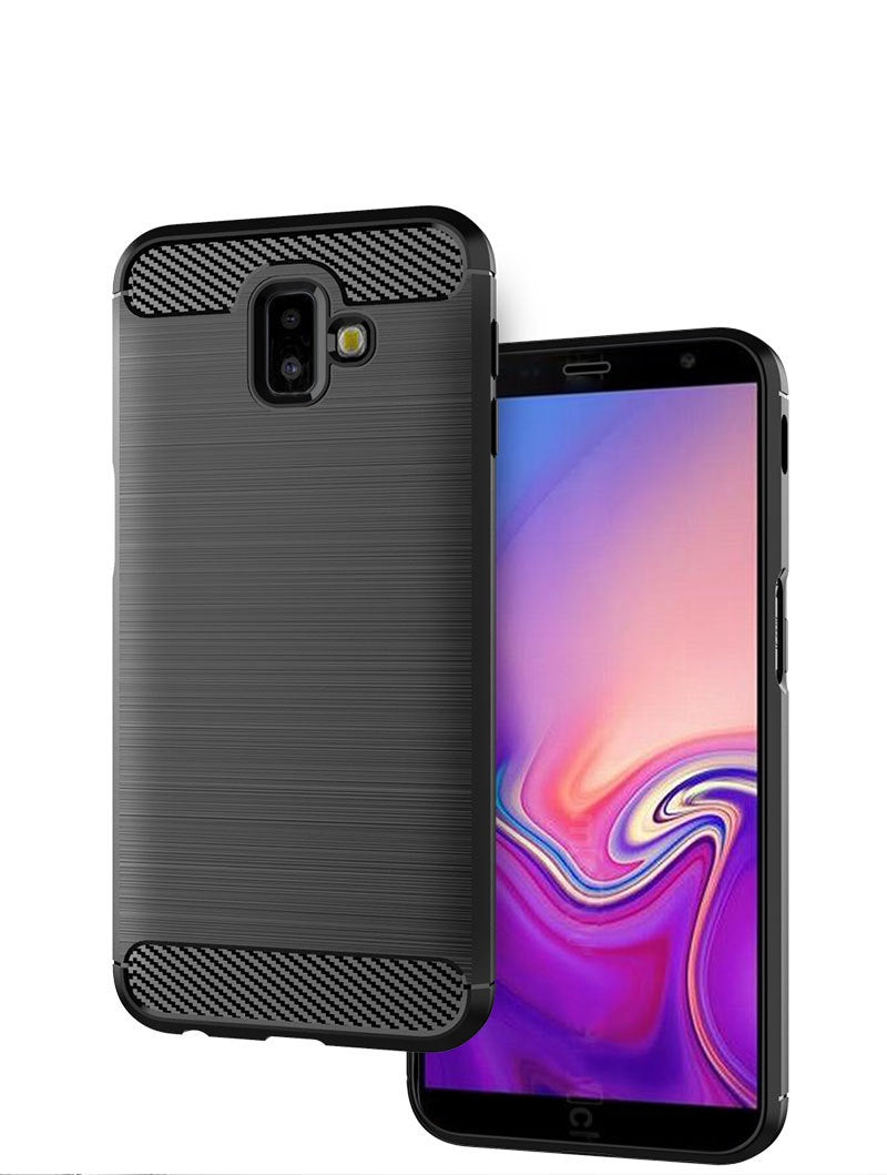 OEM Samsung Galaxy J6 Plus 2018 Θήκη Rugged Carbon TPU - Black