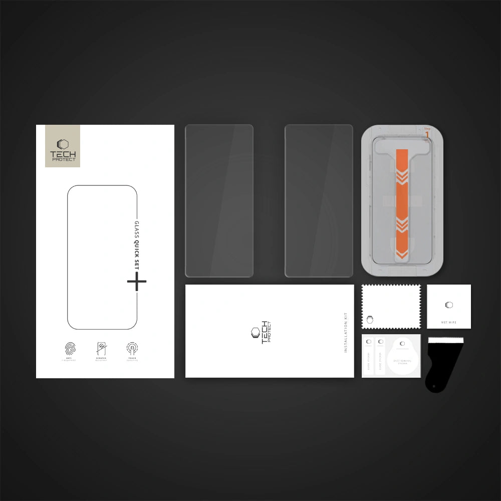 Tech-Protect Samsung Galaxy S25 Ultra - Quick Set+ - Σετ με 2 Αντιχαρακτικά Γυαλιά Οθόνης και Οδηγό Τοποθέτησης - Διάφανα