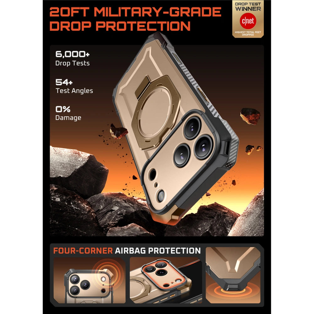 Supcase iPhone 17 Pro Max - UB Grip Mag - Σκληρή Θήκη με MagSafe και Stand - Desert Gold