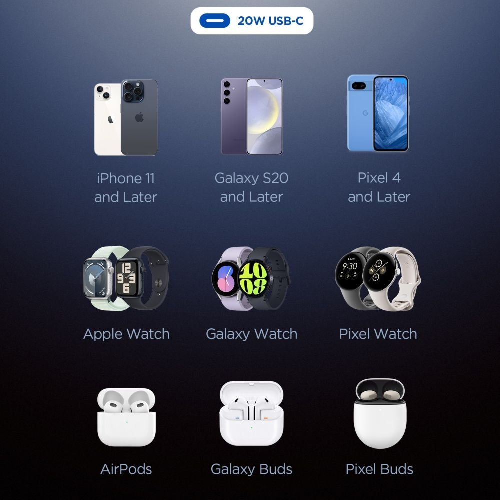 Spigen Essential EE201EU 20W Οικιακός Φορτιστής Γρήγορης Φόρτισης με Θύρα Type - C - Black