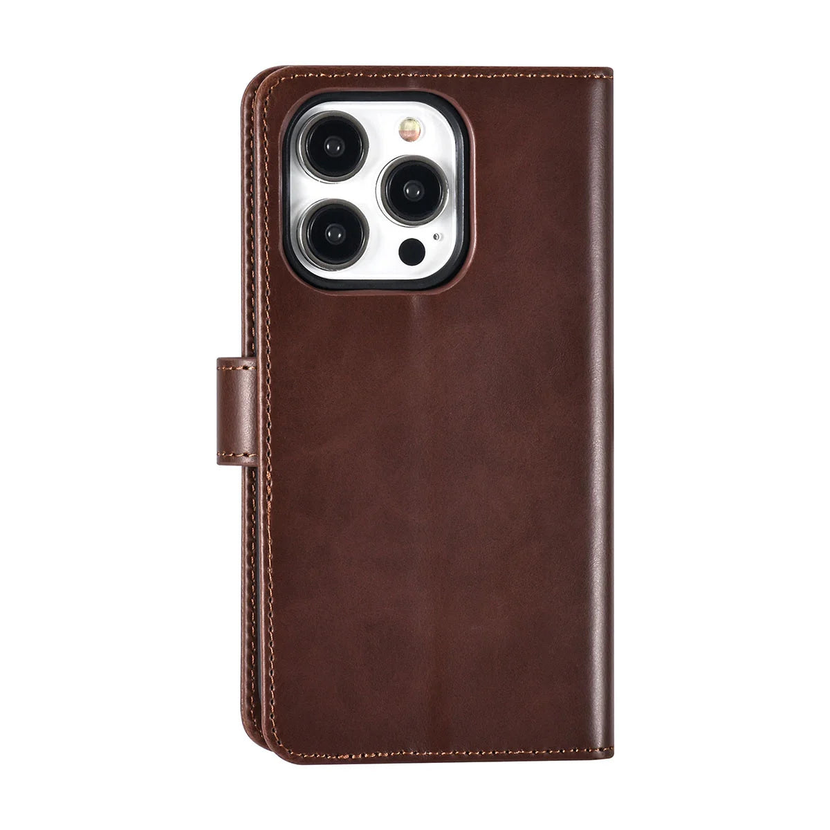 Tuniq iPhone 15 Pro - 2 σε 1 - Θήκη Πορτοφόλι από Δερματίνη με Αποσπώμενη Θήκη - Καφέ