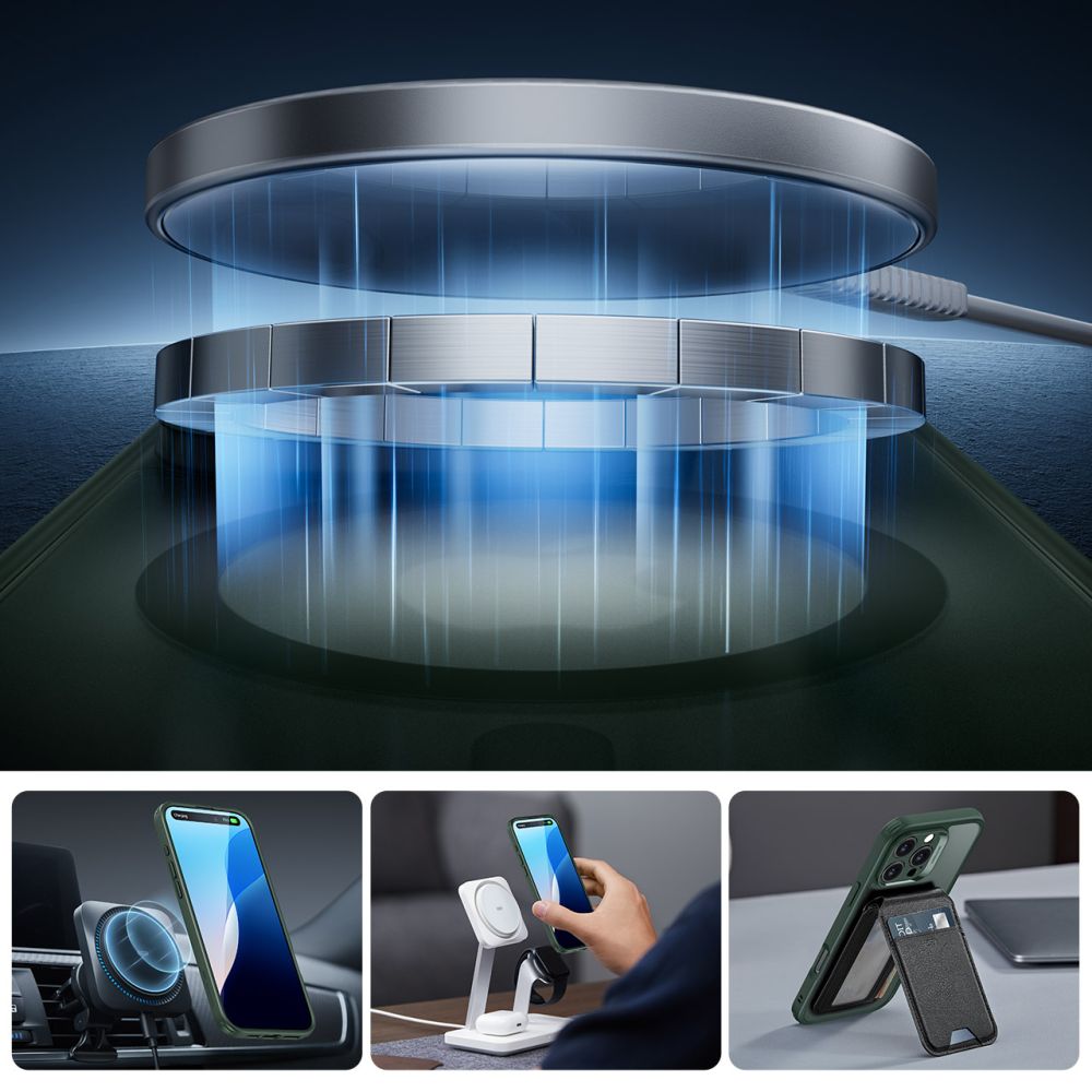 ESR iPhone 16 Pro - Classic Pro Halolock - Σετ με 1 Αντιχαρακτικό Γυαλί Οθόνης και Θήκη MagSafe - Frosted Green