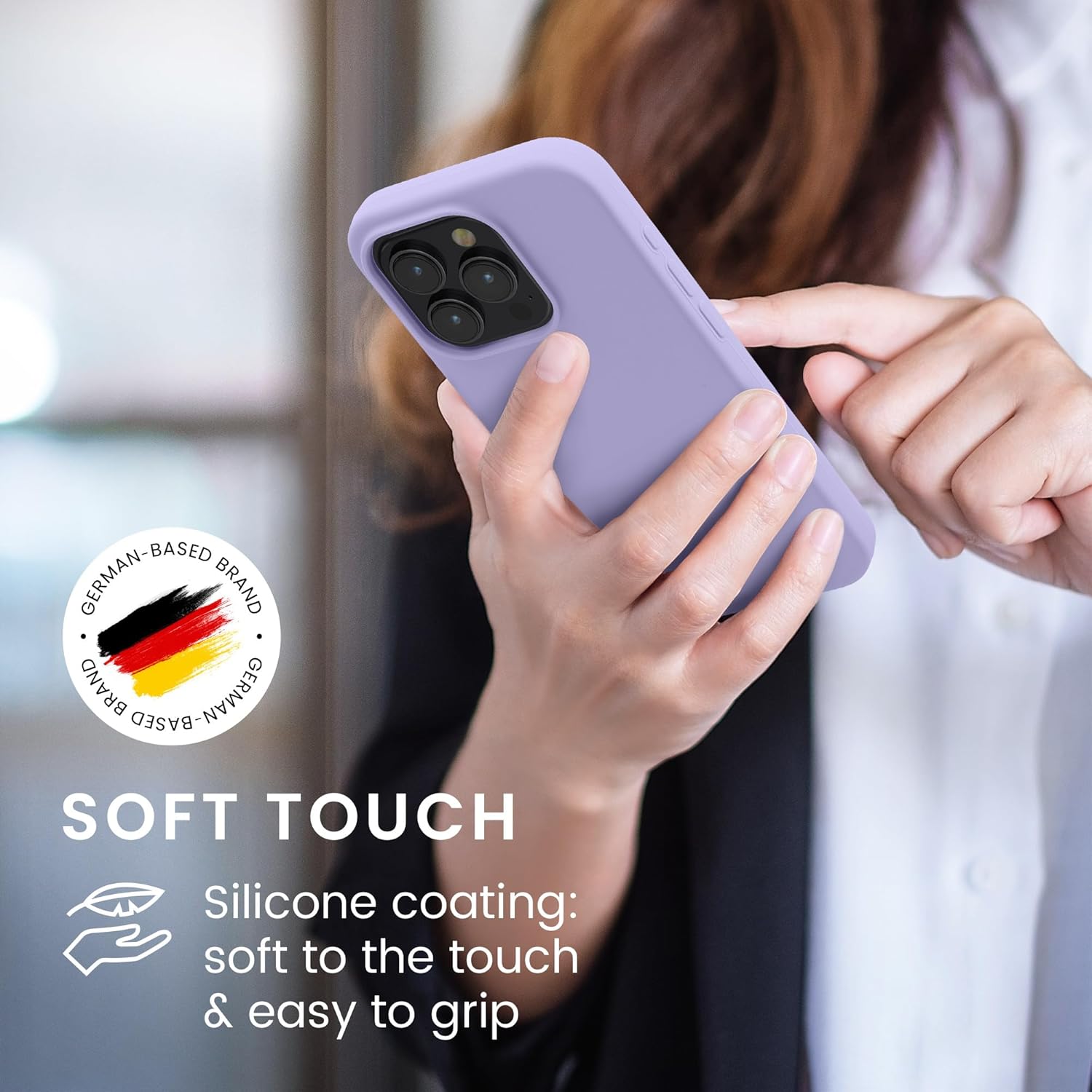 KW iPhone 15 Pro Θήκη Σιλικόνης Rubberized TPU - Lavender