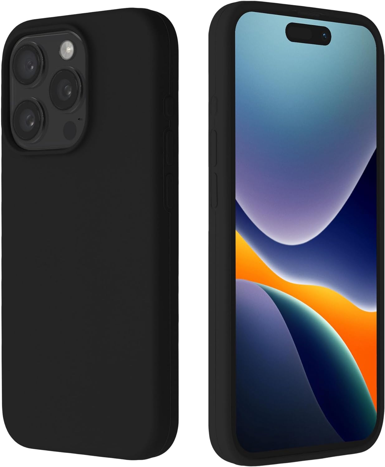 Kalibri iPhone 15 Pro Θήκη Σιλικόνης Rubberized TPU - Black