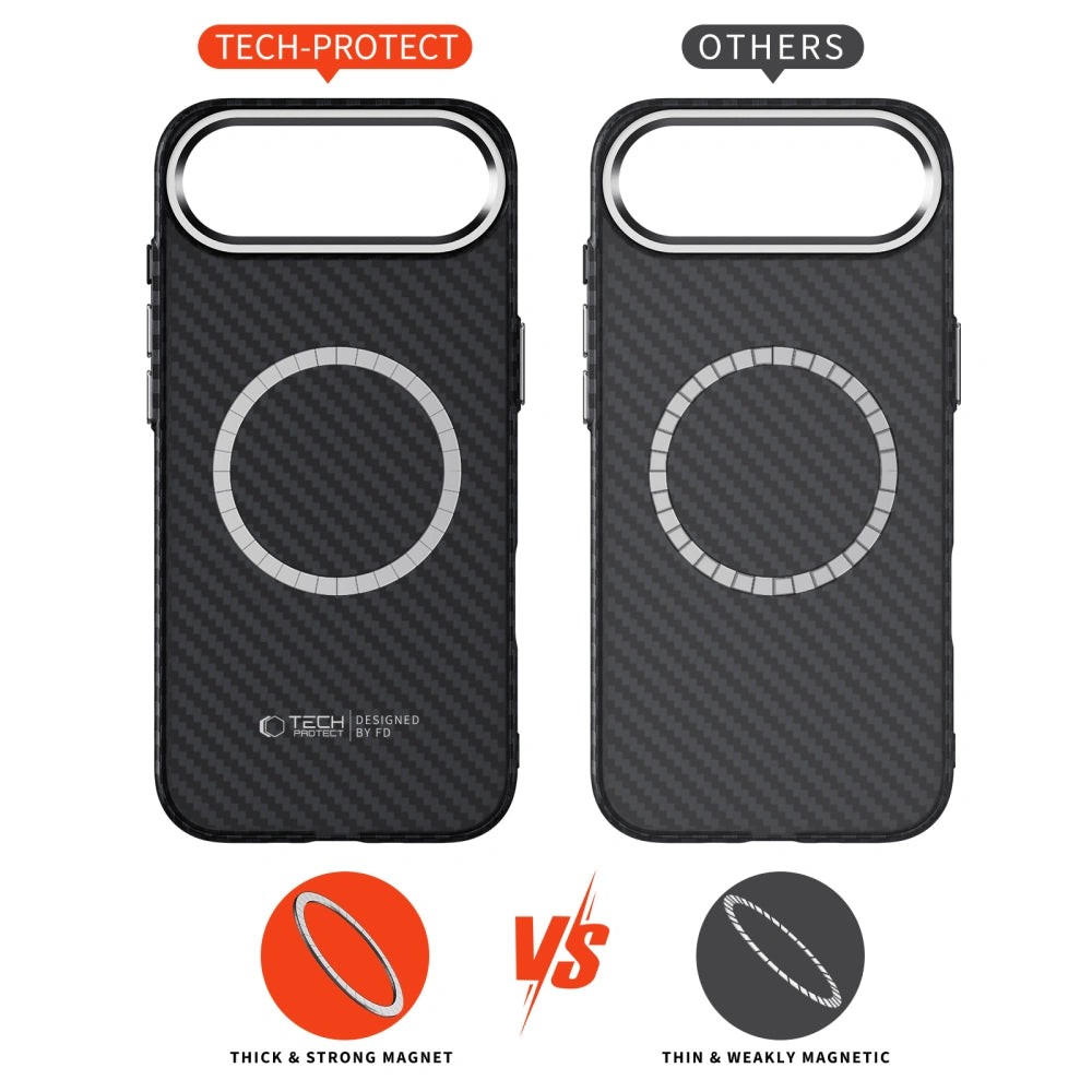 Tech - Protect iPhone Air - Ion Carbon MagSafe - Σκληρή Θήκη με MagSafe - Black / Silver