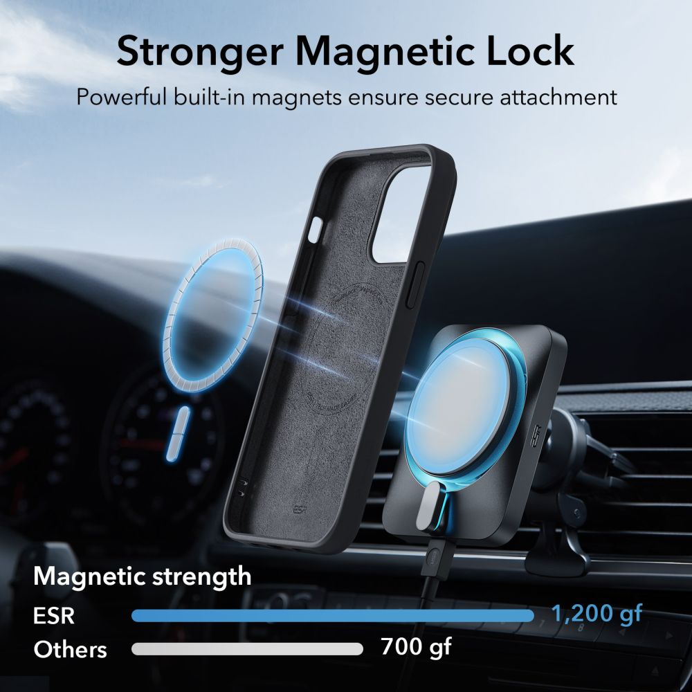 ESR iPhone 15 Cloud Halolock MagSafe Σκληρή Θήκη με Πλαίσιο Σιλικόνης - Black