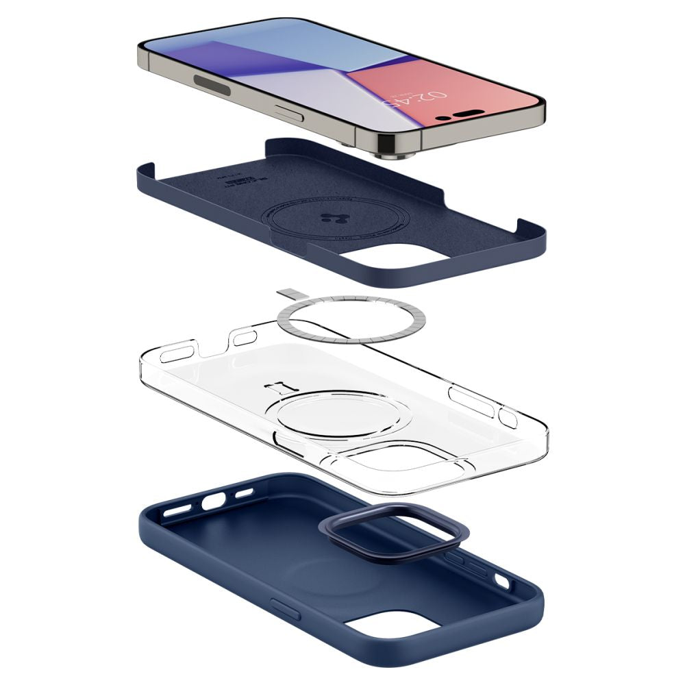 Spigen iPhone 14 Pro Max Silicone Fit Mag Θήκη Σιλικόνης με MagSafe - Navy Blue - ACS04847