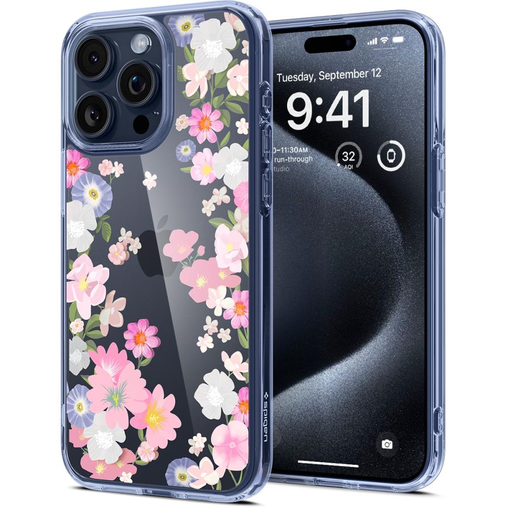Spigen iPhone 15 Pro Ultra Hybrid Σκληρή Θήκη με Πλαίσιο Σιλικόνης - Blossom
