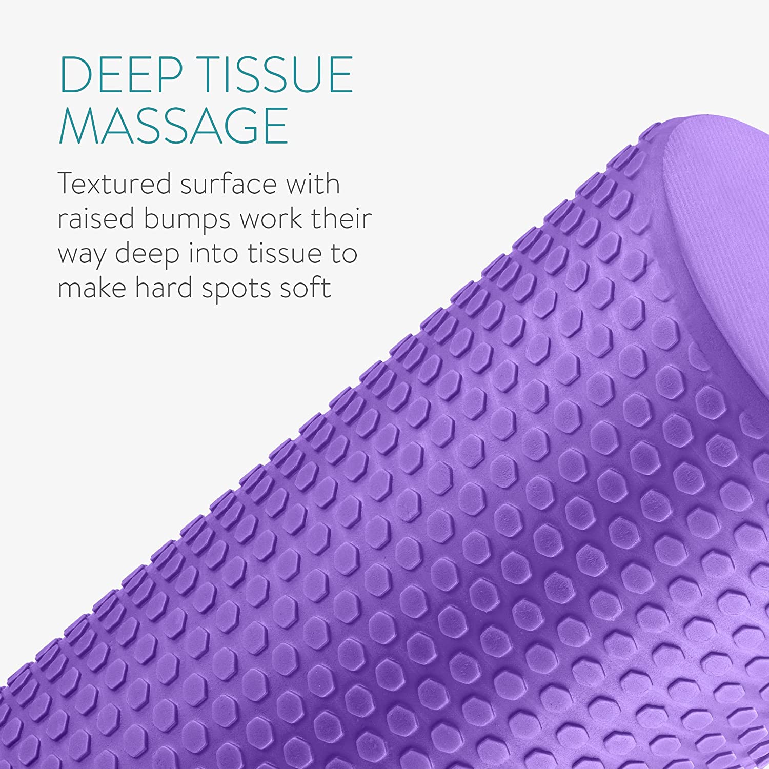 Navaris EVA Foam Roller for Exercise, Pilates, Yoga, Stretching, Muscle Massage - Κύλινδρος Γυμναστικής - 30cm - Purple - 45381.38.2