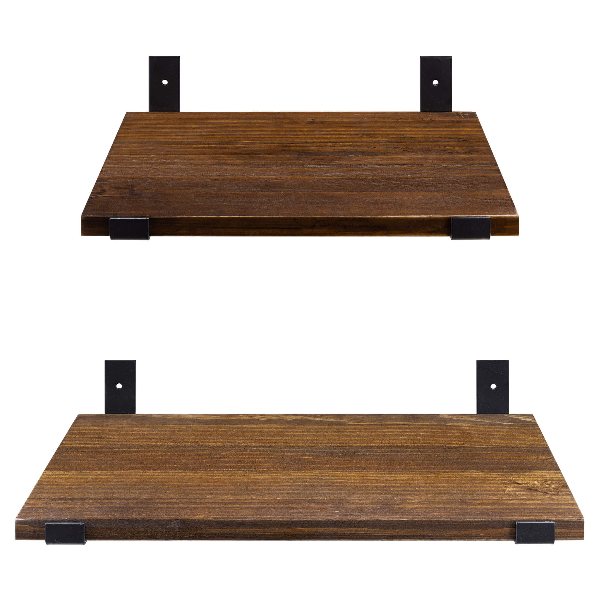 Navaris Σετ με 2 Ράφια με Βάση - 43 x 26 x 1,8 cm / 33 x 26 x 1,8 cm - Brown - 55342.1.18