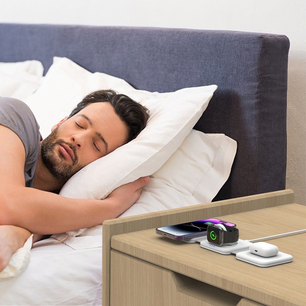 Tech-Protect QI15W-A24 3in1 Ασύρματος Μαγνητικός Φορτιστής MagSafe - White