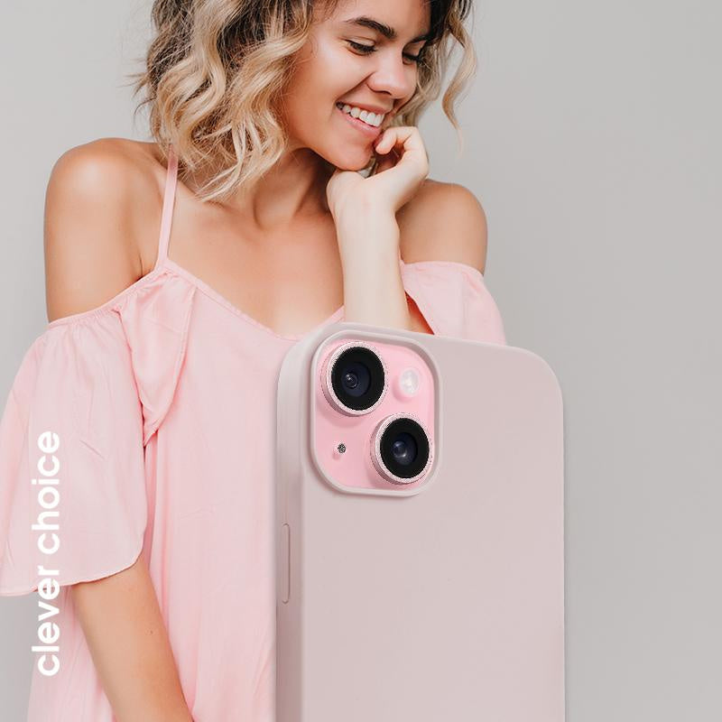 Crong iPhone 15 Color Cover Magnetic - Θήκη Σιλικόνης με MagSafe - Sand Pink