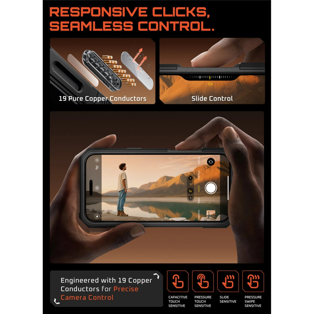 Supcase iPhone 17 Pro Max - UB Grip Pro Mag - Σκληρή Θήκη με Προστασία Οθόνης και MagSafe / Stand - Black