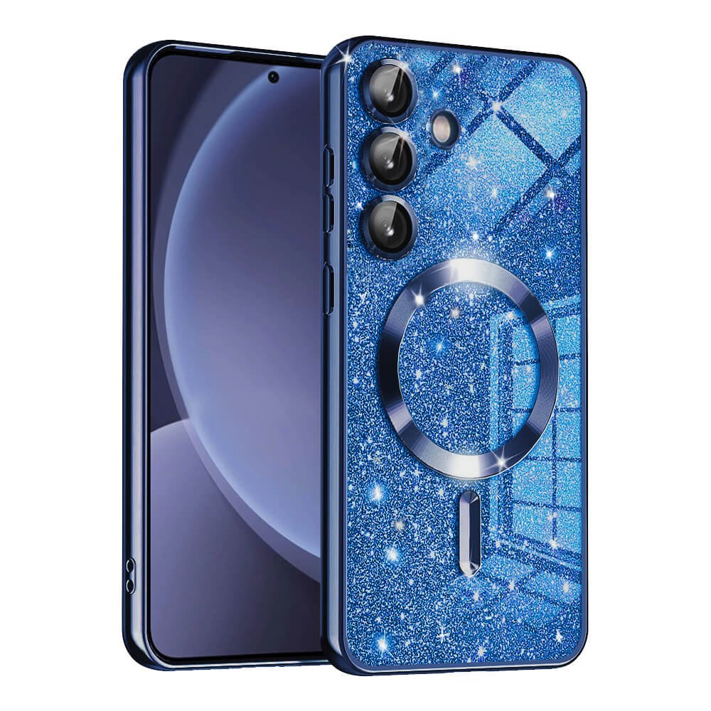 Techsuit Samsung Galaxy S25 Plus - Luxury Glitter MagSafe - Θήκη Σιλικόνης - Deep Blue