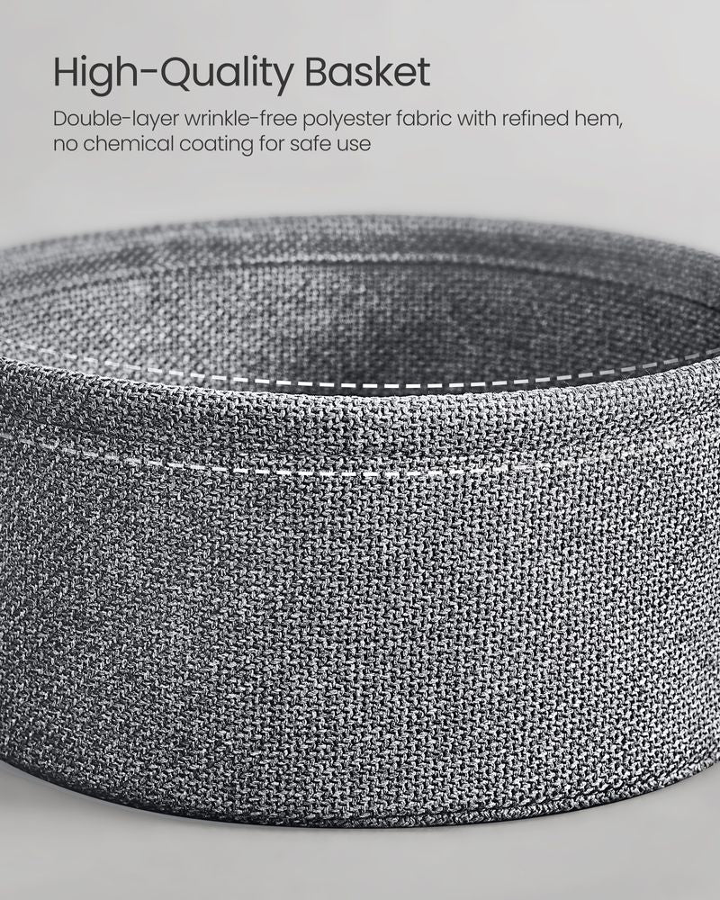 Vasagle Στρόγγυλο Βοηθητικό Τραπέζι με Υφασμάτινο Καλάθι Αποθήκευσης - Dove Grey / Slate Grey - LET223G36
