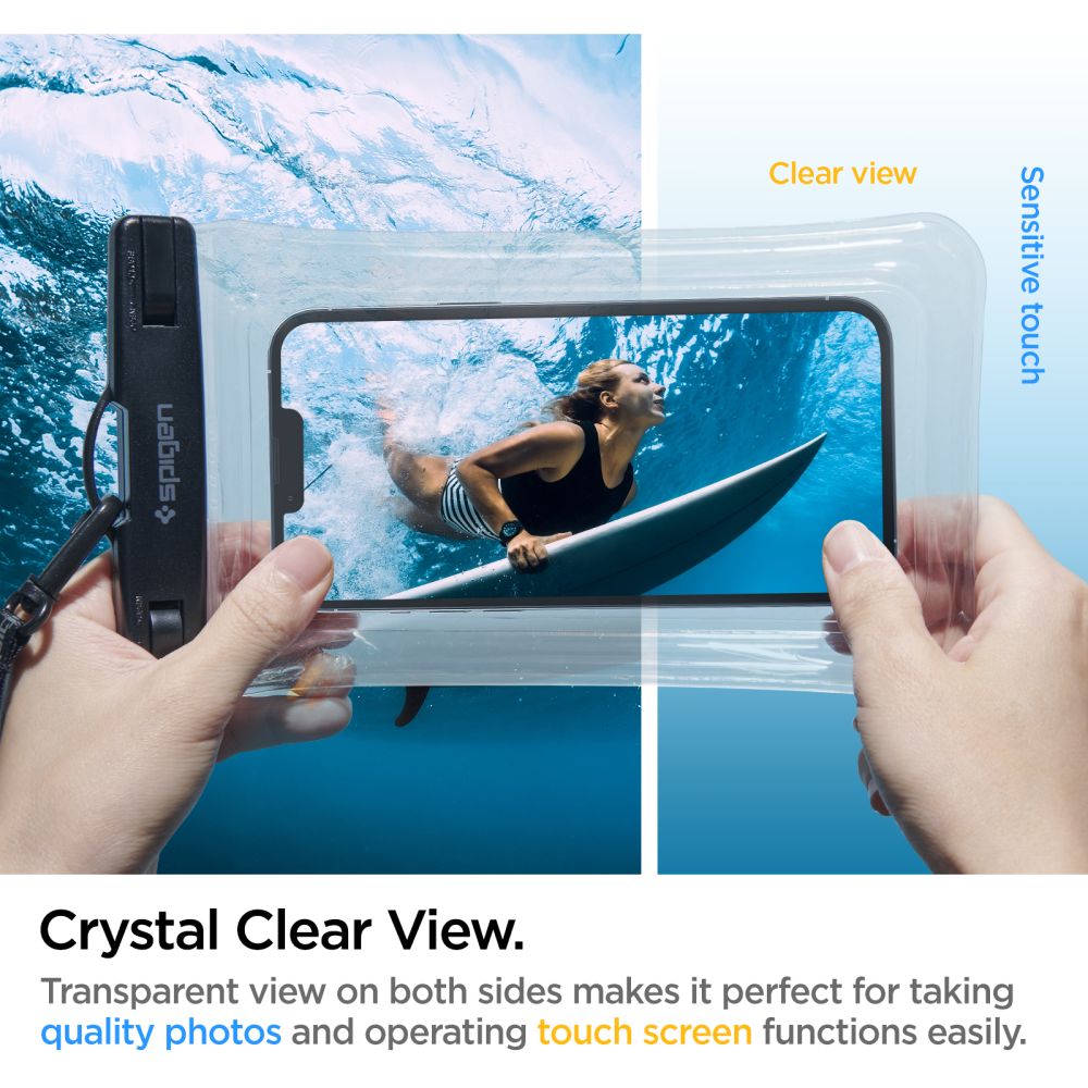 Spigen A610 Σετ με 2 Universal Αδιάβροχες Θήκες για Smartphones 6.9'' - Crystal Clear