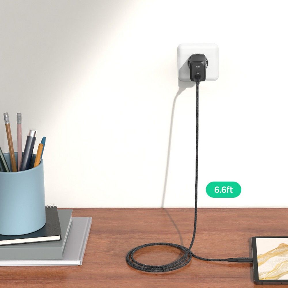 Spigen ArcStation Pro GaN-651 65W - Οικιακός Φορτιστής Γρήγορης Φόρτισης και Καλώδιο Type-C to Type-C - White