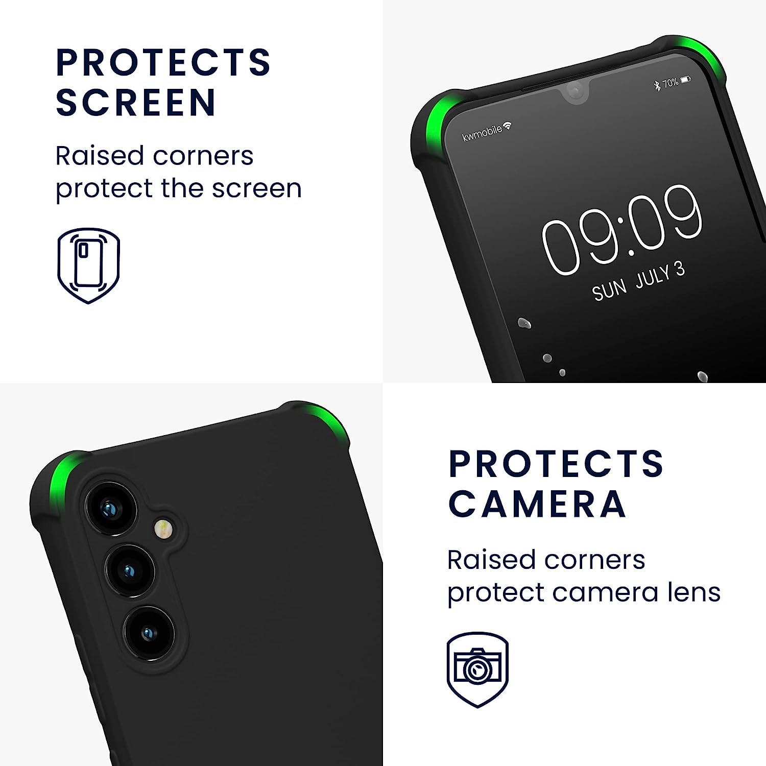 KW Samsung Galaxy A34 5G Θήκη Σιλικόνης TPU με Λουράκι - Black - 60820.01