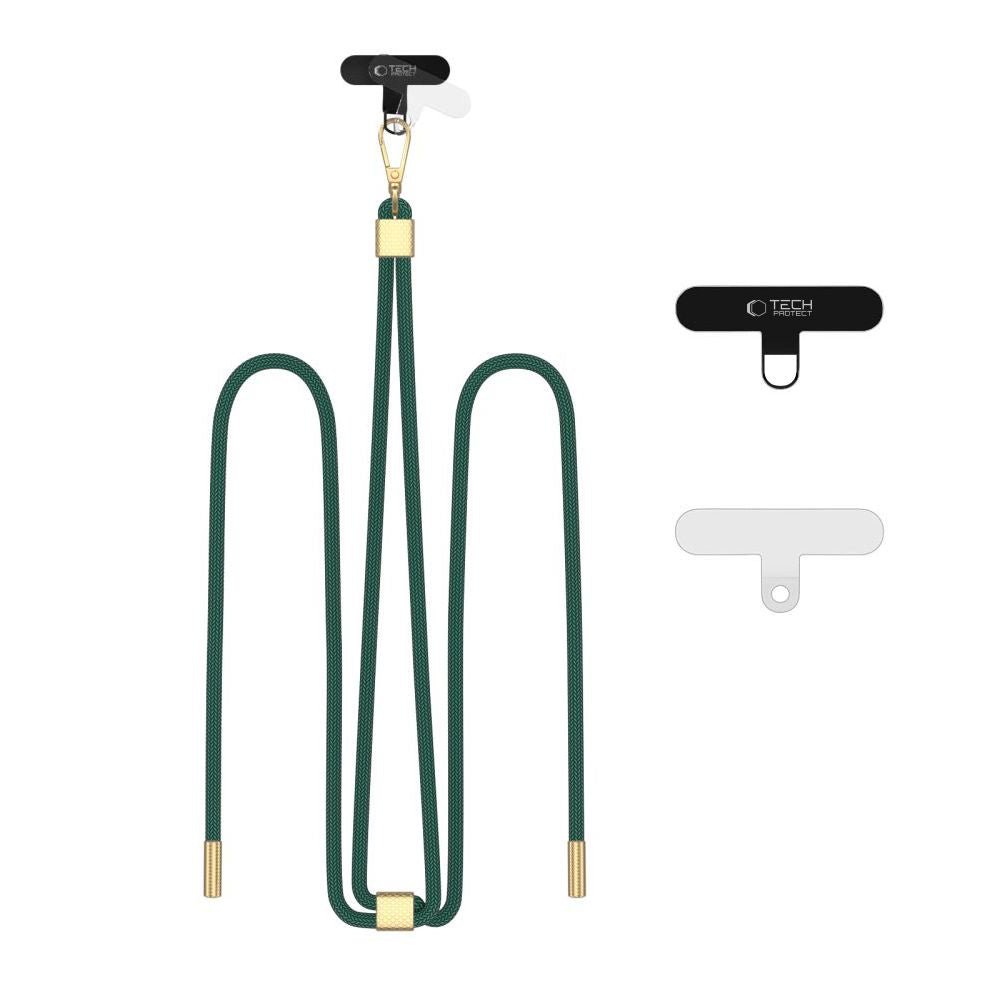 Tech - Protect C2S Rope CrossBody Strap - Universal Λουράκι για Θήκη Κινητού - Green / Gold