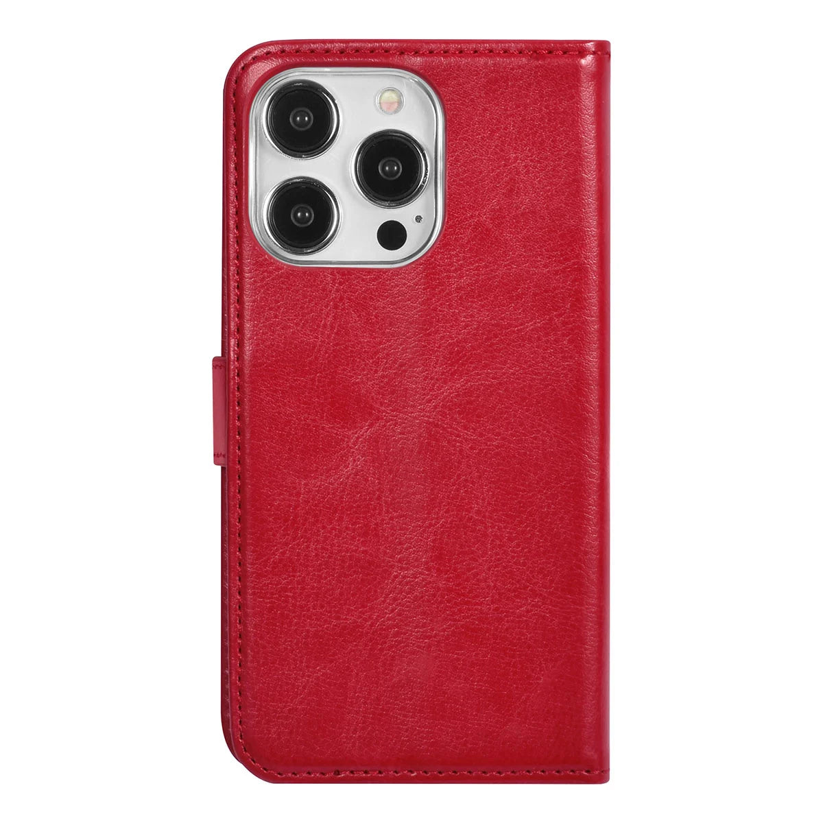 Tuniq iPhone 15 Pro - Θήκη Πορτοφόλι Stand από Δερματίνη - Κόκκινη