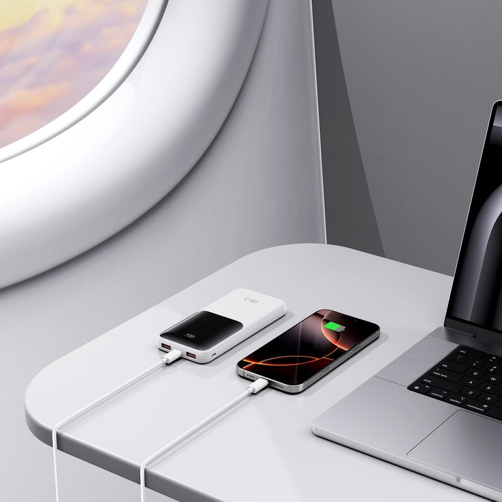 Tech - Protect PB01 - 22.5W Power Bank 10000mAh με 2 Θύρες USB και 1 Θύρα Type - C - White
