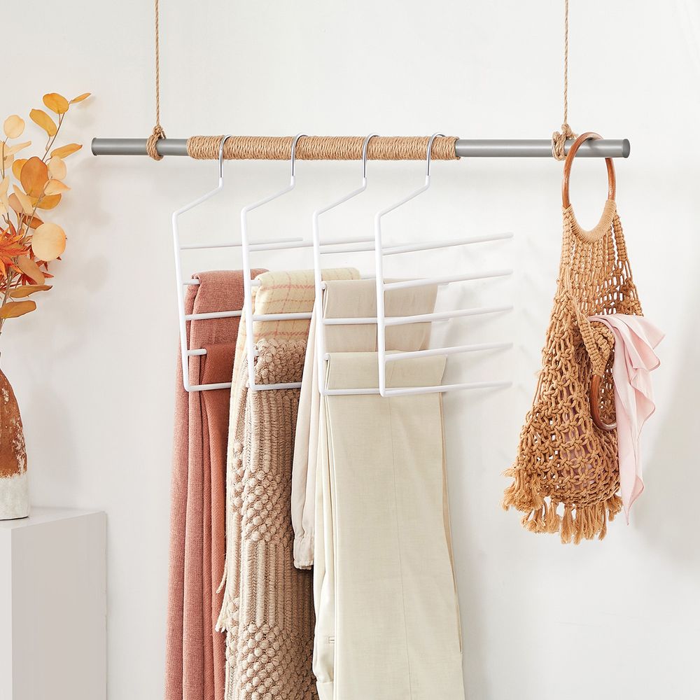 Songmics Σετ με 4 Κρεμάστρες Παντελονιών - White - CRI034W02