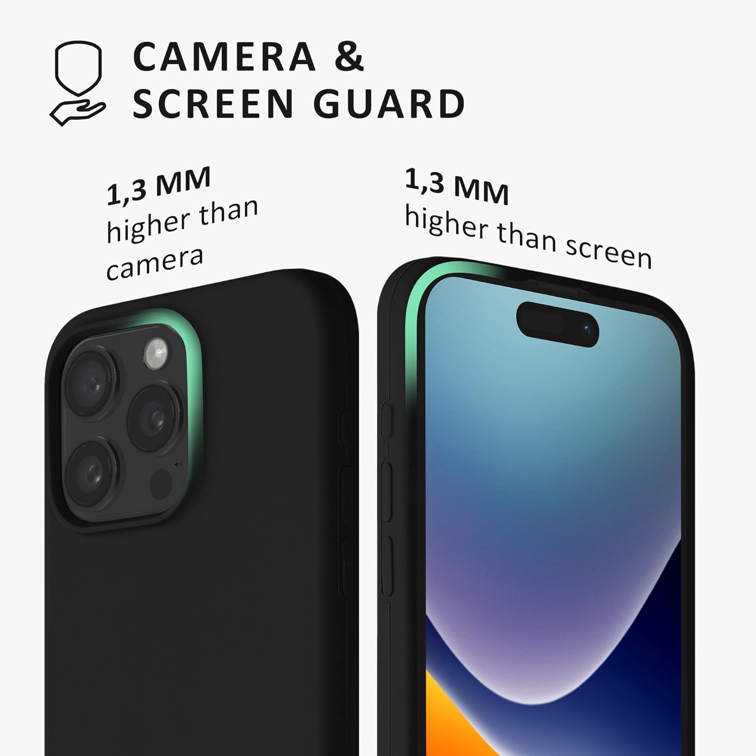 Kalibri iPhone 15 Pro Max Θήκη Σιλικόνης Rubberized TPU - Black