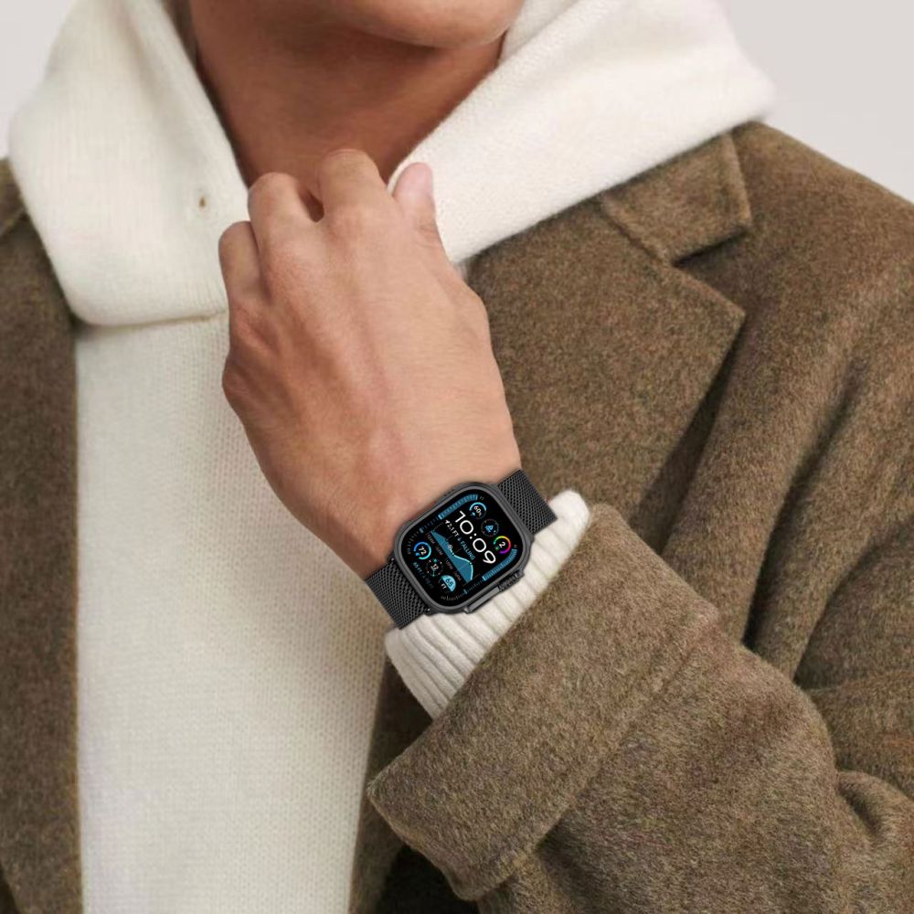 Tech-Protect Λουράκι Apple Watch 8/9/10/11 - SE (1/2/3) - Ultra (1/2/3) – 44/45/46/49mm Milano από Ανοξείδωτο Ατσάλι - Black