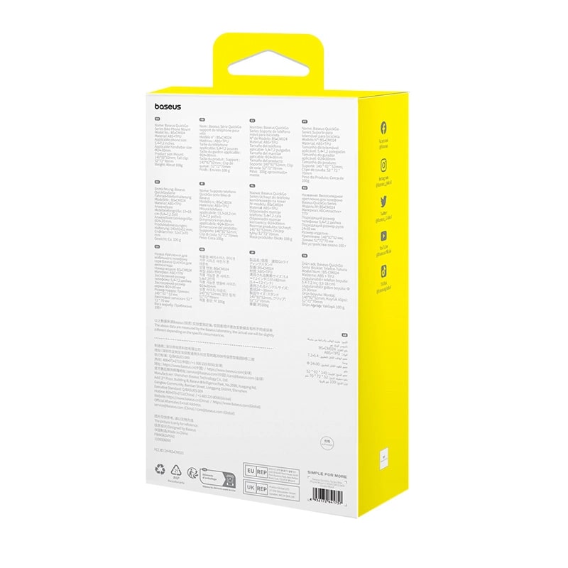 Baseus QuickGo Series Universal Βάση Κινητού για Ποδήλατο - Black