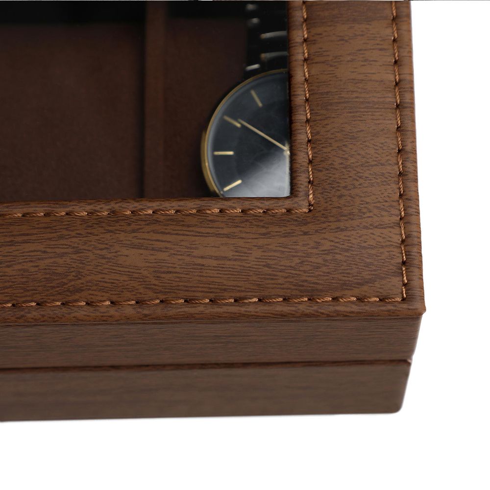 Songmics Θήκη Αποθήκευσης για 6 Ρολόγια - Brown - JWB006K01