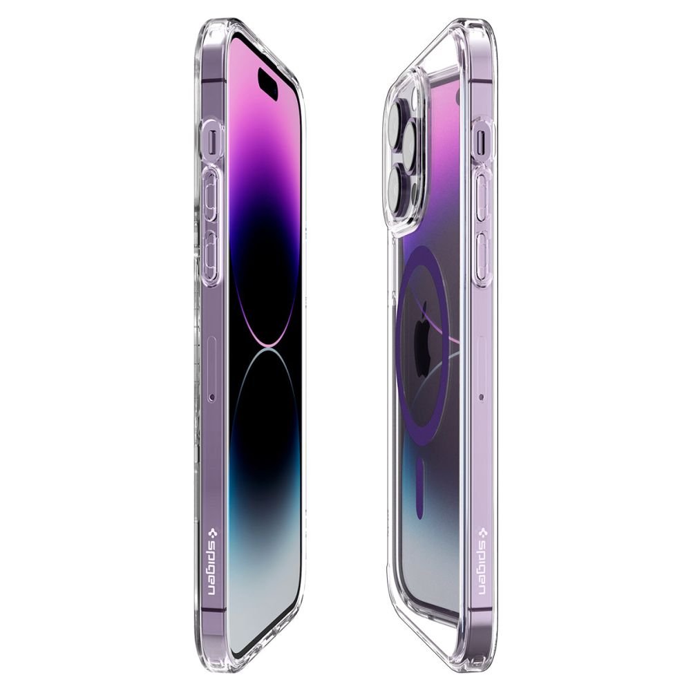 Spigen iPhone 14 Pro Max Ultra Hybrid Mag Σκληρή Θήκη με Πλαίσιο Σιλικόνης Και MagSafe - Deep Purple / Διάφανη