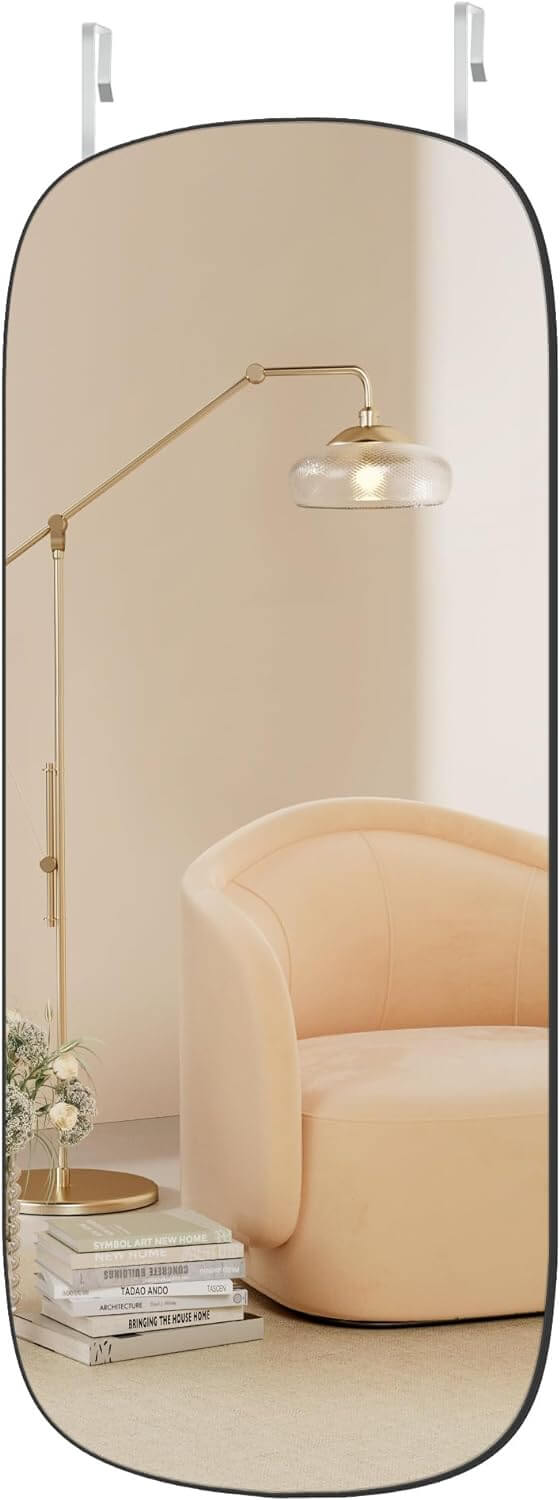 Songmics Ολόσωμος Καθρέφτης με Δυνατότητα Στήριξης σε Πόρτα και Τοίχο - 120 x 47 cm - Black - LFM010B01V1