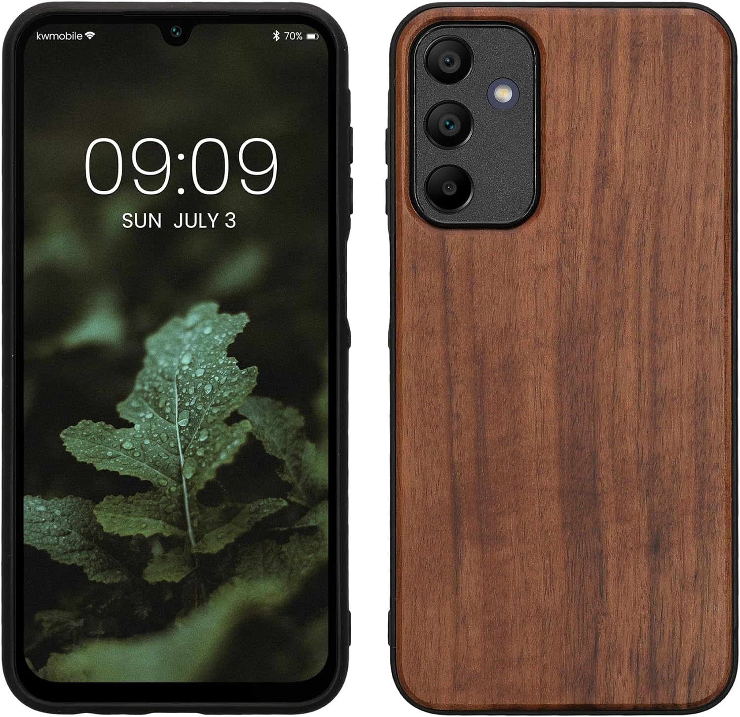 KW Samsung Galaxy A15 4G / A15 5G Θήκη από Φυσικό Ξύλο - Dark Brown