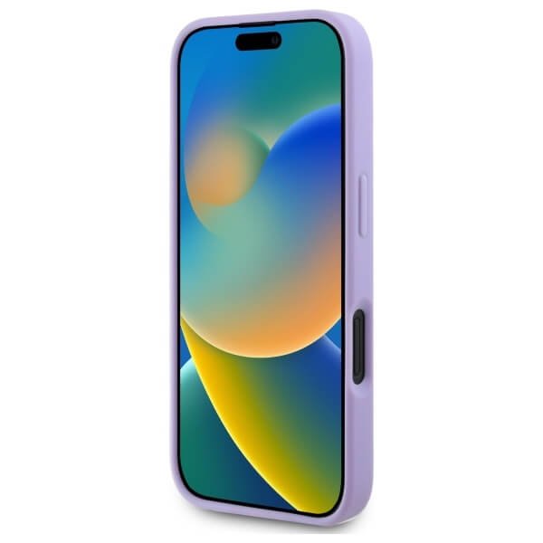 Guess iPhone 16 Plus - Saffiano Peony Classic Logo - MagSafe Σκληρή Θήκη με Πλαίσιο Σιλικόνης και Συνθετικό Δέρμα - Purple - GUHMP16MPSAPSMEU