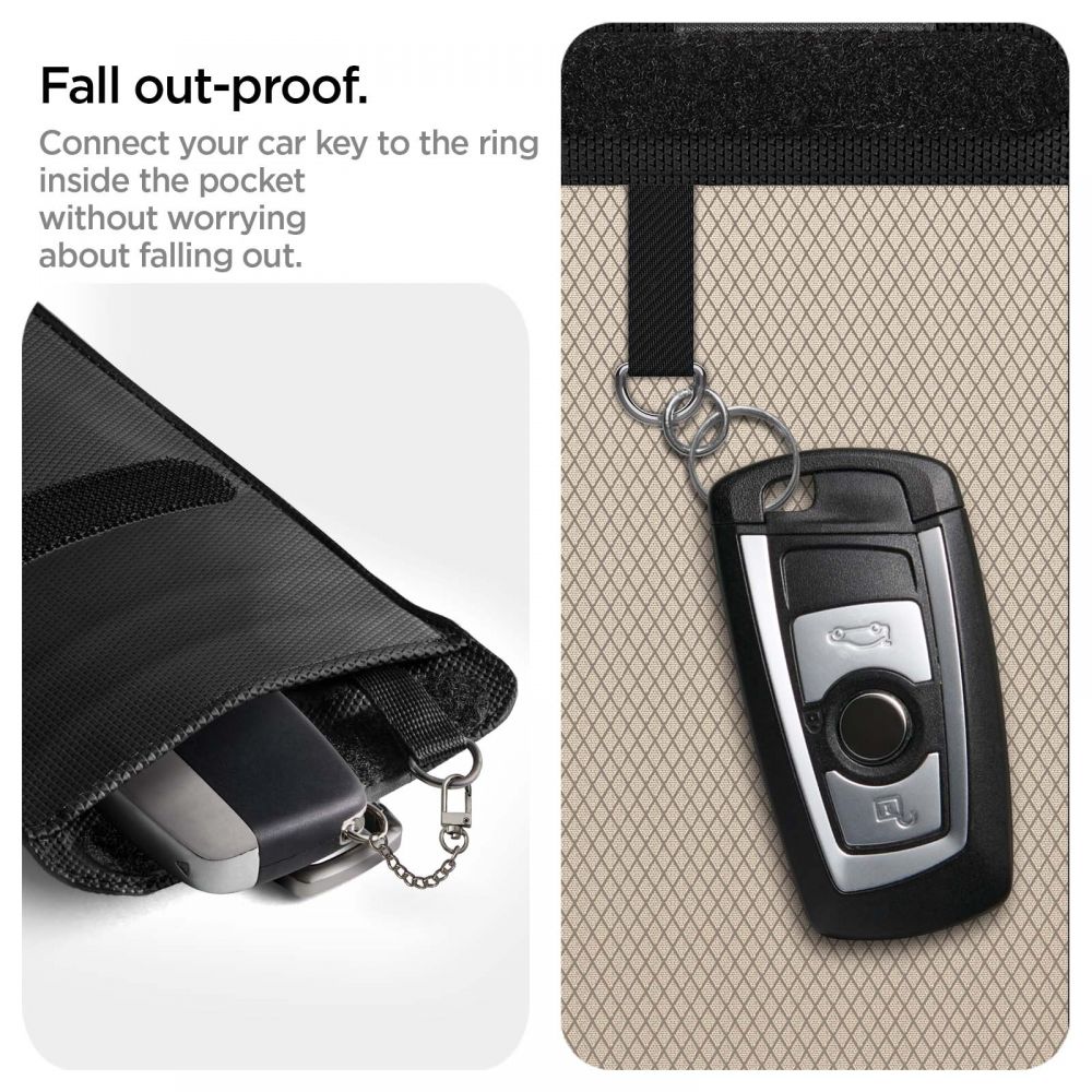 Spigen Faradaya Pouch RFID Signal Blocker Θήκη για Κλειδί Αυτοκινήτου Keyless Go - Black