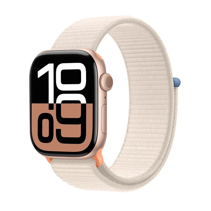 Crong Λουράκι Apple Watch 2/3/4/5/6/7/8/9/10/11 - SE (1/2/3) - 38/40/41/42mm από Νάιλον - Nylon - Starlight