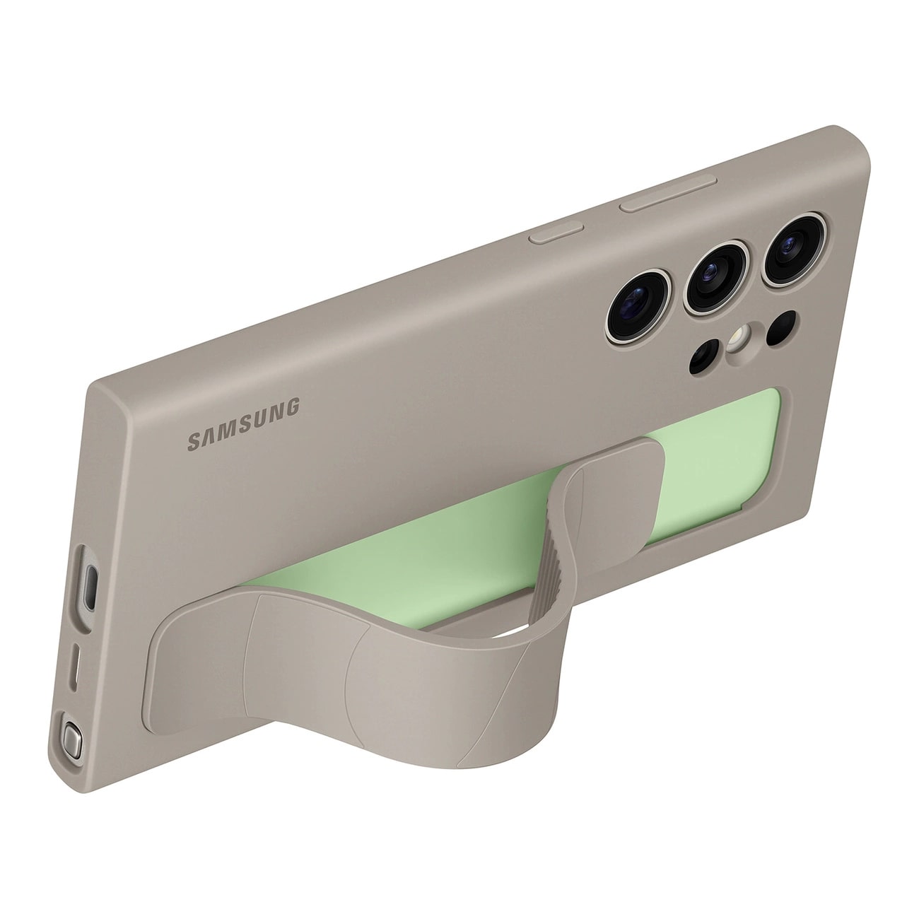 Samsung Standing Grip - Samsung Galaxy S24 Ultra Θήκη Σιλικόνης με Finger Holder / Stand - Taupe - EF-GS928CUEGWW